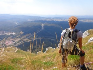 woman hiking in her boots